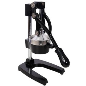 Cast Iron Citrus Juicer , Extra-Large Commercial Grade Manual Hand Press , Heavy Duty Countertop Squeezer for Fresh Orange Juice ,Black Color
