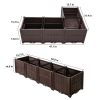 DIY Indoor and outdoor rectangular plastic planting box garden box; planting kit for fresh vegetables, herbs, flowers, and succulents; brown