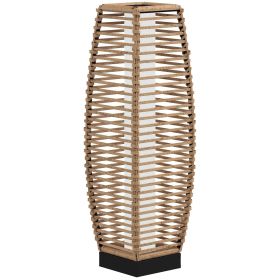 Solar Floor Lamp, Outdoor Rattan Garden Lantern Pathway Light & Decorative Driveway Lighting with Auto On/Off LED Lights for Porch, Yard, Lawn