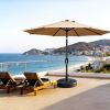 9FT Outdoor Patio Umbrella with Tilt and Crank, 8 Rib Market Umbrella, Stable Sun Shade Canopy for Patio, Beach, Deck, Garden and Outdoor Restaurant