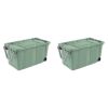 Extra Large Storage Bin, 40 Gallon Wheeled Plastic Storage Container with Handle, Green, Pack of 2