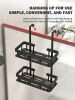 Over Door Shower Caddy, Black Rustproof Bathroom Organizer, 2-Tier Storage Rack, 11.81x5.31 Inch Shelves, No Drilling Required