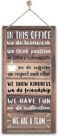 We Are A Team Office Signs Decor, Hanging Wood Sign Office Decoration, Motivational Quotes Wall Décor, Human Resources Offices Wall Decoration
