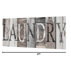 Laundry Room Decor Canvas Wall Art Prints for rooms (With Solid Wood Inner Frame) (Laundry, 6 x 17 inch)