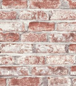 Red Brick Wallpaper Peel and Stick Contact Paper for Wall 3D Faux Brick Contact Paper Self-Adhesive Removable Wallpaper for Bedroom Kitchen Backsplash