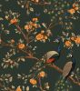 Peacock Wallpaper Peel and Stick, Dark Green Vintage Floral Contact Paper 17.5" x 118"