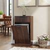 10-Gallon Woodgrain Tilt-Out Trash Can Cabinet Wooden Garbage Recycling Cabinet with Wave-Textured Hideaway Drawer&Pull-Out Bin-Multipurpose Kitchen/B