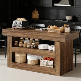 Kitchen Island, Farmhouse 3-Tier Island Table with Large Countertop (OLD SKU:S05790291)