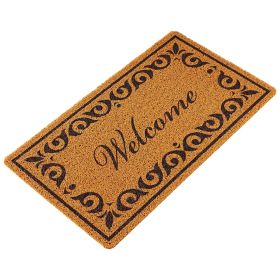 Door Mat, Welcome Doormat for Outdoor Entrance, 29.5" x 17" All-Weather Faux Coir Entryway Mat with Non-Slip Backing