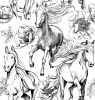 Black and White Peony Floral Horse Modern Peel and Stick Wallpaper Wall Decor Self Adhesive Wall Paper Stick on Easy Peel Off Contact Paper for Renter