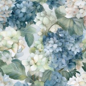 Vintage Watercolor Blue/White/Green Hydrangea Floral Peel and Stick Wallpaper Wall Decor Self Adhesive Wall Paper Stick on Easy Peel Off Contact for R