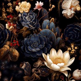 Dark Black Succulent Plants White/Red Flowers Peel and Stick Wallpaper Stick on Contact Paper Vintage Wall Paper Easy Peel Off for nightstand Drawer C