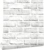 Brick Wallpaper Peel and Stick Contact Paper 120inL 18inW Faux 3D Brick Contact Paper for Walls White Gray Grey Self Adhesive Removable Wallpaper Back