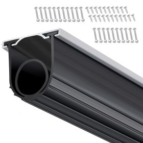 Garage Door Seals Bottom Rubber, U Shape +O Ring Combination Garage Door Weather Stripping with Pre-drilled Aluminum Track Retainer Kit