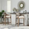 Americana Mid-Century Modern 26" Cane Back Counter Stool, Taupe Beige Textured Weave