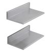 8.6" x 16" Stainless Steel Shelf, Wall Mounted Floating Shelving with Backsplash, 44 lbs Load Capacity Commercial Shelves