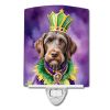 NEW German Wirehaired Pointer King of Mardi Gras Ceramic Night Light Compact, UL-Certified, Ideal for Bedroom, Bathroom, Nursery, Hallway, Kitchen