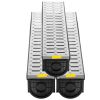 Trench Drain System, Channel Drain with Metal Grate, 5.9x5.1-Inch HDPE Drainage Trench, Black Plastic Garage Floor Drain, 3x39 Trench Drain Grate
