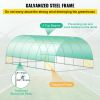 Walk-in Tunnel Greenhouse, 20 x 10 x 7 ft Portable Plant Hot House with Galvanized Steel Hoops, 3 Top Beams, Diagonal Poles