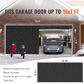 Garage Door Screen for Winter, 16x7FT, Garage Door Insulation Kit
