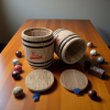 Yakimoto 2-Pack Mini Wood Canisters Set - Small Solid Wood Airtight Storage Jars for Kitchen Countertop Organization, Spices, Sugar, Tea