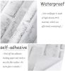 Brick Wallpaper Peel and Stick Contact Paper 120inL 18inW Faux 3D Brick Contact Paper for Walls White Gray Grey Self Adhesive Removable Wallpaper Back