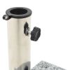 Parasol Base Curved Grey Granite, Stainless Steel 22 lbs