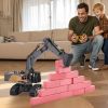 Remote Control Excavator Toy, 15 Channel, 3 in 1 Remote Control Digger with Metal Shovel, 1:14 Scale RC Excavator with Light & Sound