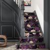Dark Floral Wallpaper Peel and Stick Purple/Gold Rose Flower Contact Paper Wall Paper Waterproof Self-Adhesive Wall Covering for Bedroom Countertop De