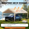 Carport Replacement Canopy Cover 10 x 20 ft, Garage Top Tent Shelter Tarp Heavy-Duty Waterproof & UV Protected, Easy Installation with Ball Bungees