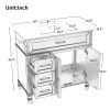 [Video] 36" Bathroom Vanity with Sink, Bathroom Cabinet with Drawers, Solid Frame and MDF Board, One Package, Black(same SKU: N725P195410B)
