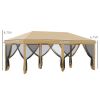 Outdoor Entertaining: 10x20' Beige Pop-Up Canopy Tent with Netting Sidewalls