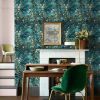 Floral Peel and Stick Wallpaper Green Flower Contact Paper 16.9inch x 118.1inch Botanical Self Adhesive Wallpaper for Bedroom Bathroom Vintage Decorat