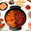 6L Large Capacity Electric Hot Pot with Divider, 5 Gear Adjustable Temperature Non-Stick Electric Cooker