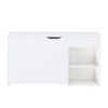 Entryway Bench with Shoe Storage,Adjustable 3-Tier Flip-Up Drawers & Hidden Cabinet,Space-Saving Shoe Organizer,Triple Storage and Modern Design