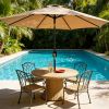 9FT Outdoor Patio Umbrella with Tilt and Crank, 8 Rib Market Umbrella, Stable Sun Shade Canopy for Patio, Beach, Deck, Garden and Outdoor Restaurant