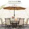 9FT Outdoor Patio Umbrella with Tilt and Crank, 8 Rib Market Umbrella, Stable Sun Shade Canopy for Patio, Beach, Deck, Garden and Outdoor Restaurant