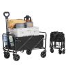 Collapsible Folding Wagon, 2 cu.ft Grass Wagon Cart with All-Terrain 5in Wheels