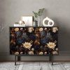 Dark Black Succulent Plants White/Red Flowers Peel and Stick Wallpaper Stick on Contact Paper Vintage Wall Paper Easy Peel Off for nightstand Drawer C