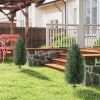 43.3 Inch Set of 2 Artificial Cypress Topiary Tree, Indoor Outdoor UV Resistant Faux Plants with Ground Stake for Garden