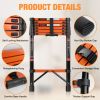 Telescopic Roof Ladder, Heavy-Duty Stainless Steel with Anti-Slip Feet, 330 LBS Load Capacity, Suitable for RV, Roof & Multi-Scene Use