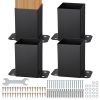 4x4 Post Base 4 Pcs, Inner Size 3.6"x3.6" Post Base Brackets