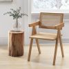 Set of 2 Rattan Accent Chairs with Natural Bamboo Frame