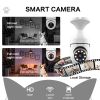 Light Bulb Security Camera Outdoor 2packs HD Wireless 5GHz/2.4GHz WiFi Home IP Cameras E27 360 Degree Panoramic,Motion Detection and Alarm