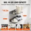 8.6" x 16" Stainless Steel Shelf, Wall Mounted Floating Shelving with Backsplash, 44 lbs Load Capacity Commercial Shelves