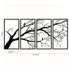 CIFbuy™ Iron Bare Branch & Bird 4-Panel Wall Art, Minimalist Style Wall Hanging, Nature Theme Home Decor (TikTok, Temu: Self-pickup available)