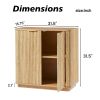 31.5'' Buffet Cabinet Sideboard with Storage Curved wave Design for Bedroom, Living Room, Hallway, Oak,31.5''W x 15.75''D x 31.5''H.