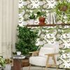 Floral Peel and Stick Wallpaper Beige Vintage Boho Leaf Contact Paper Butterfly Flower Wall Mural Home Vinyl Waterproof Self Adhesive Removable Renter