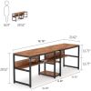 Double Computer Desk with Bookshelf, Office Furniture