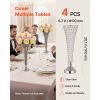 4 PCS Crystal Wedding Flower Vase, 20 in Tall Flower Table Centerpieces, Crystal Cylinder Banquet Vases Easy Installation
